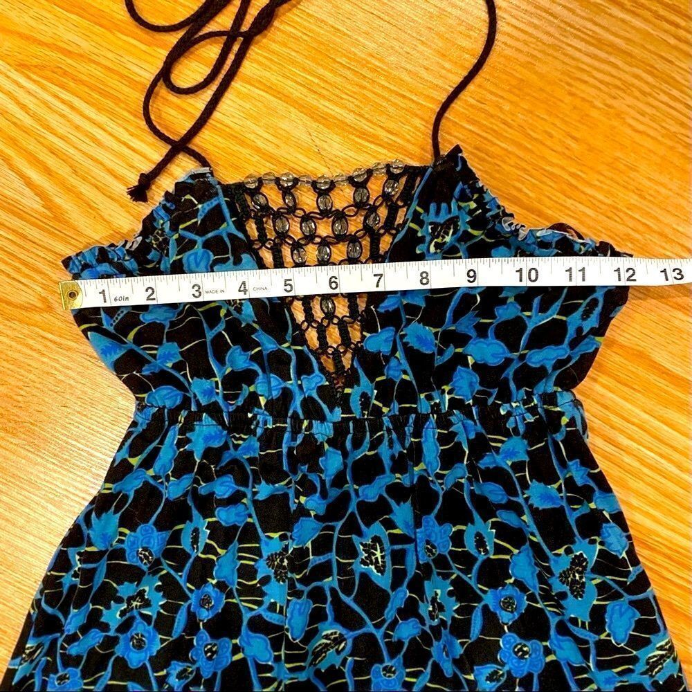 Free People Floral Beaded Front Halter Dress - Picture 6 of 8